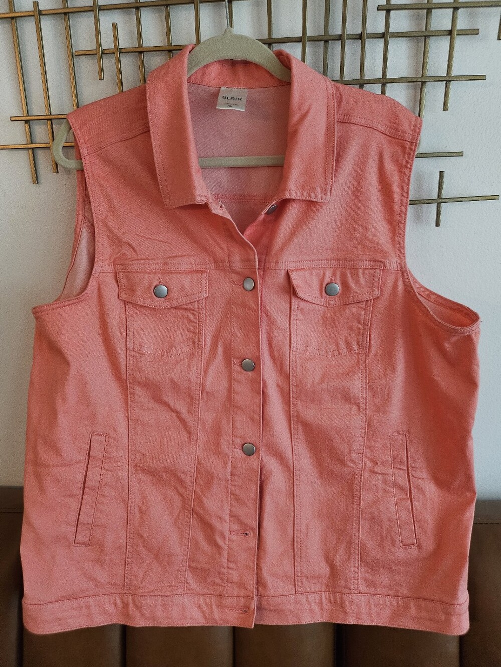 XL- Blair- Sleeveless Denim Vest